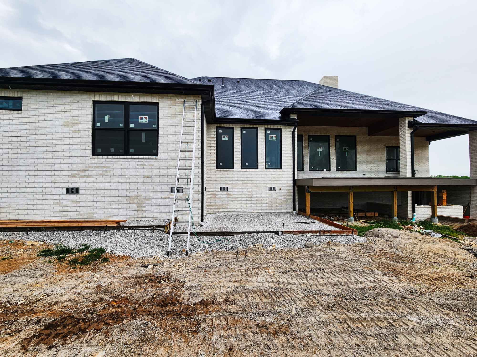 Image of home, specifically showcasing gutter work